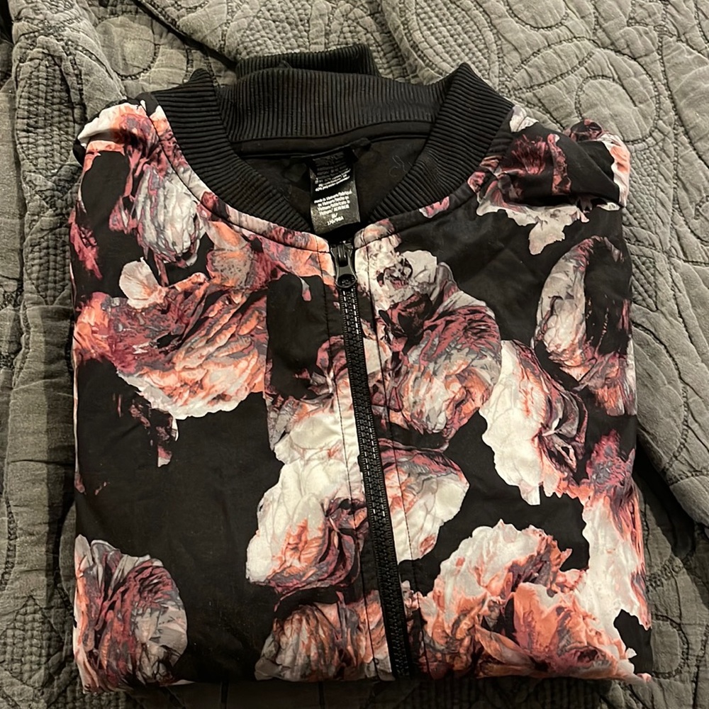 Victoria's Secret Sport Floral Bomber Jacket Sz M—  Full Zip